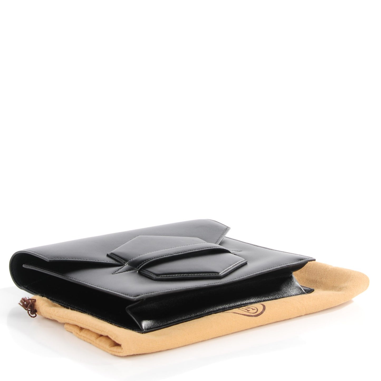 Box Calfskin Faco Clutch Black