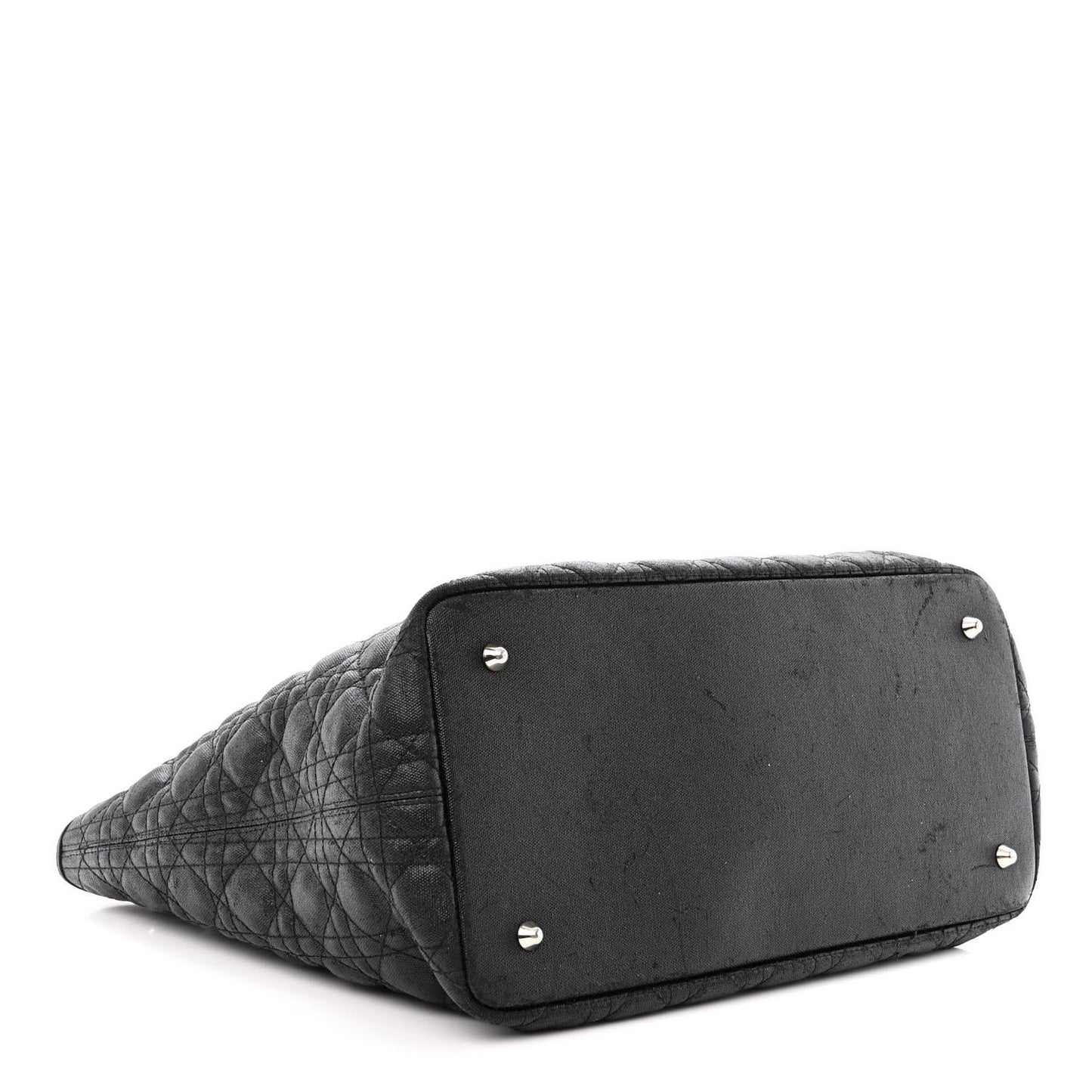 Coated Canvas Cannage Medium Panarea Tote Black