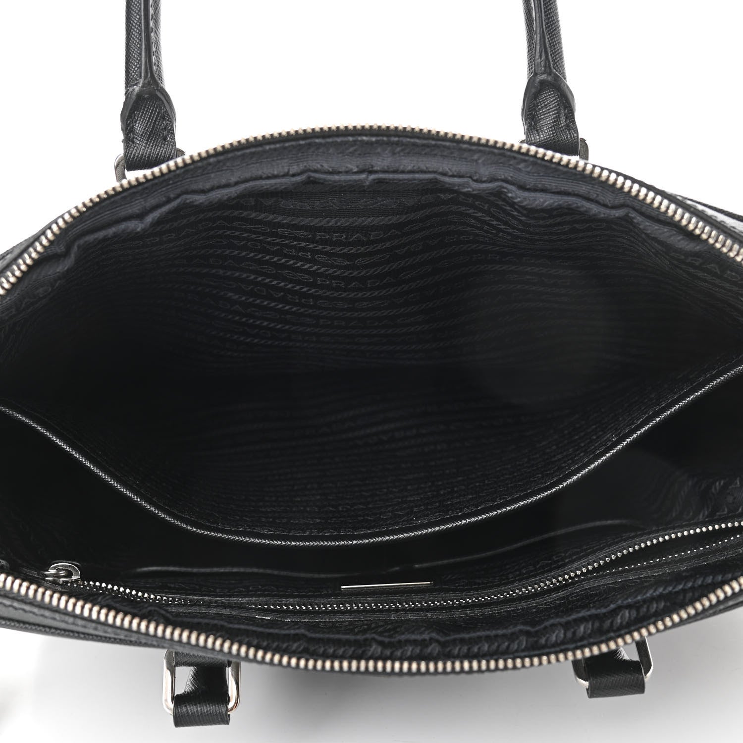 Prada Saffiano Travel Briefcase Black 5 of 9