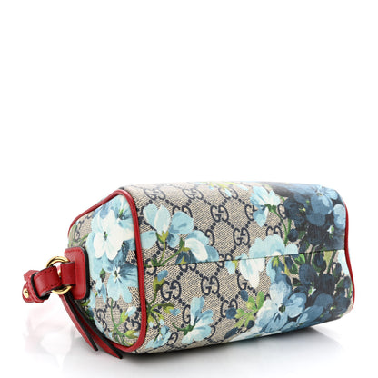 Gucci GG Supreme Monogram Blooms Mini Boston Navy Blue Hibiscus 4 of 10