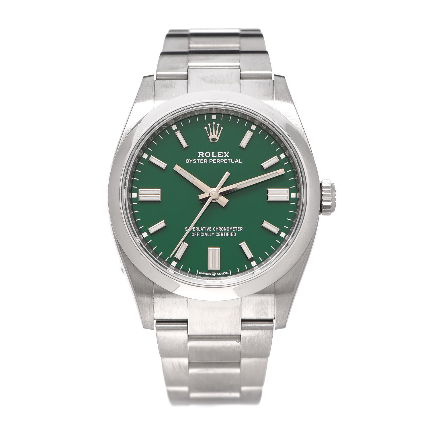 Rolex Stainless Steel 36mm Oyster Perpetual Watch Green 126000 1 of 5