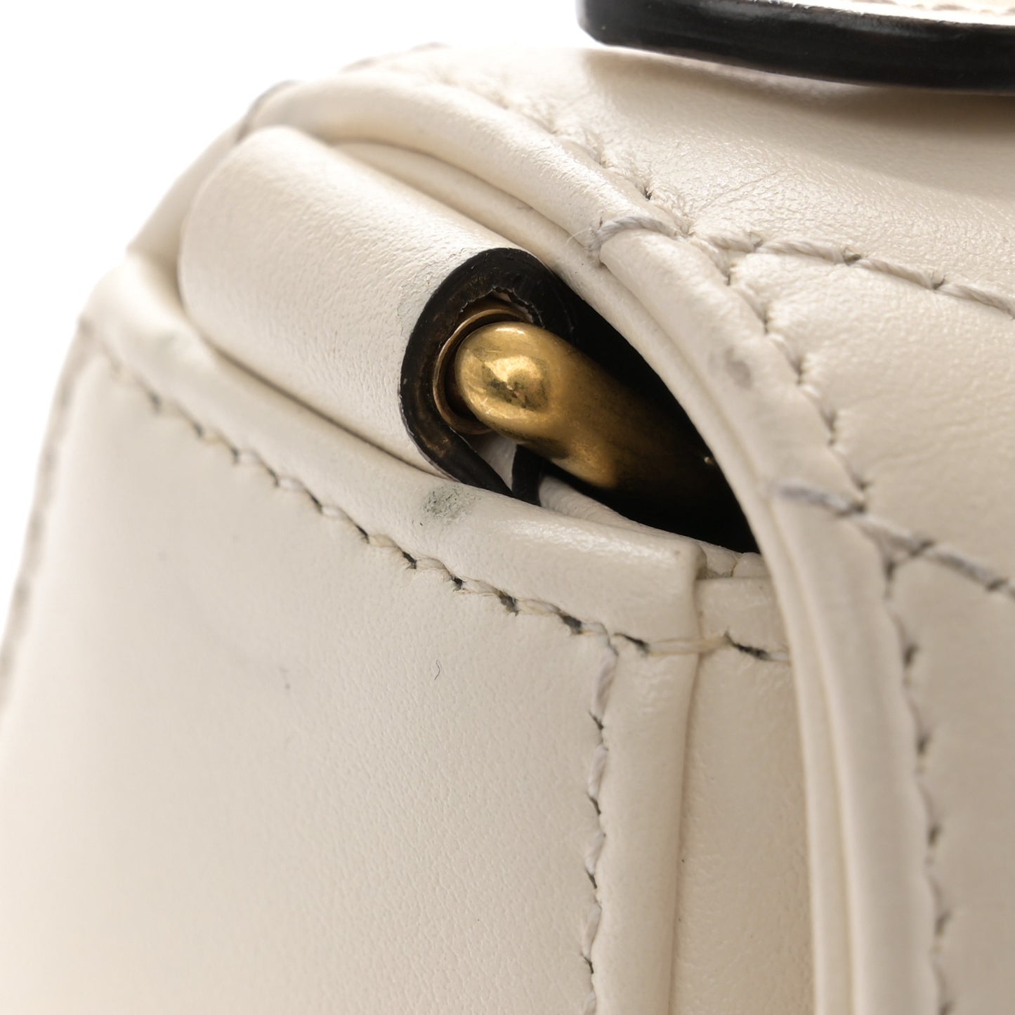 Calfskin Matelasse Mini GG Marmont Top Handle Shoulder Bag White