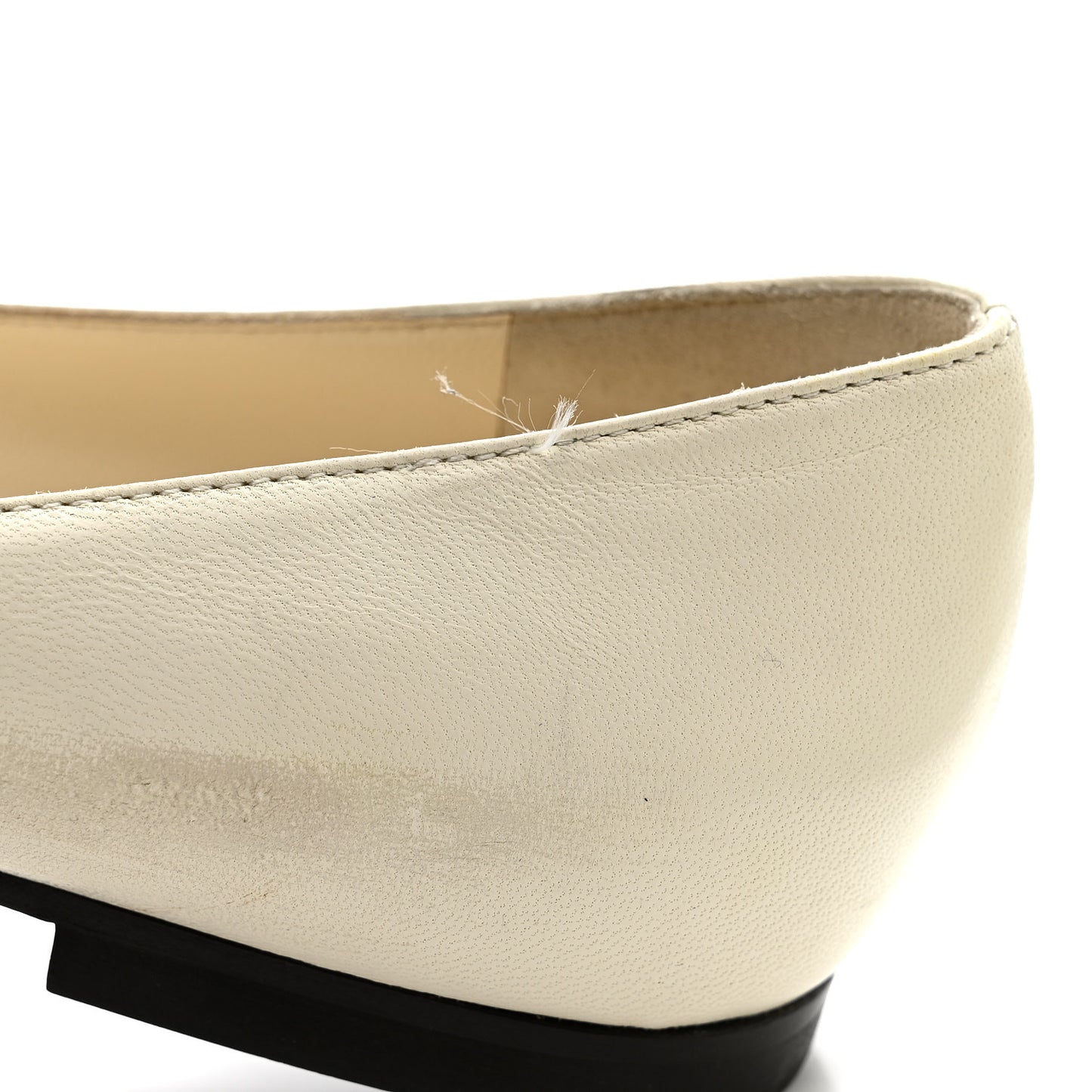 Vitello Cuoio FF Ballerina Flats 37.5 White