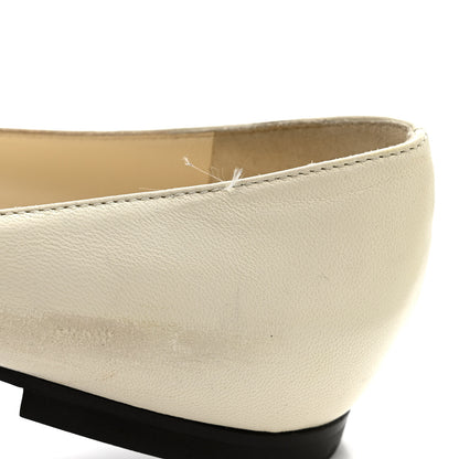 Fendi Vitello Cuoio FF Ballerina Flats 37.5 White 12 of 14