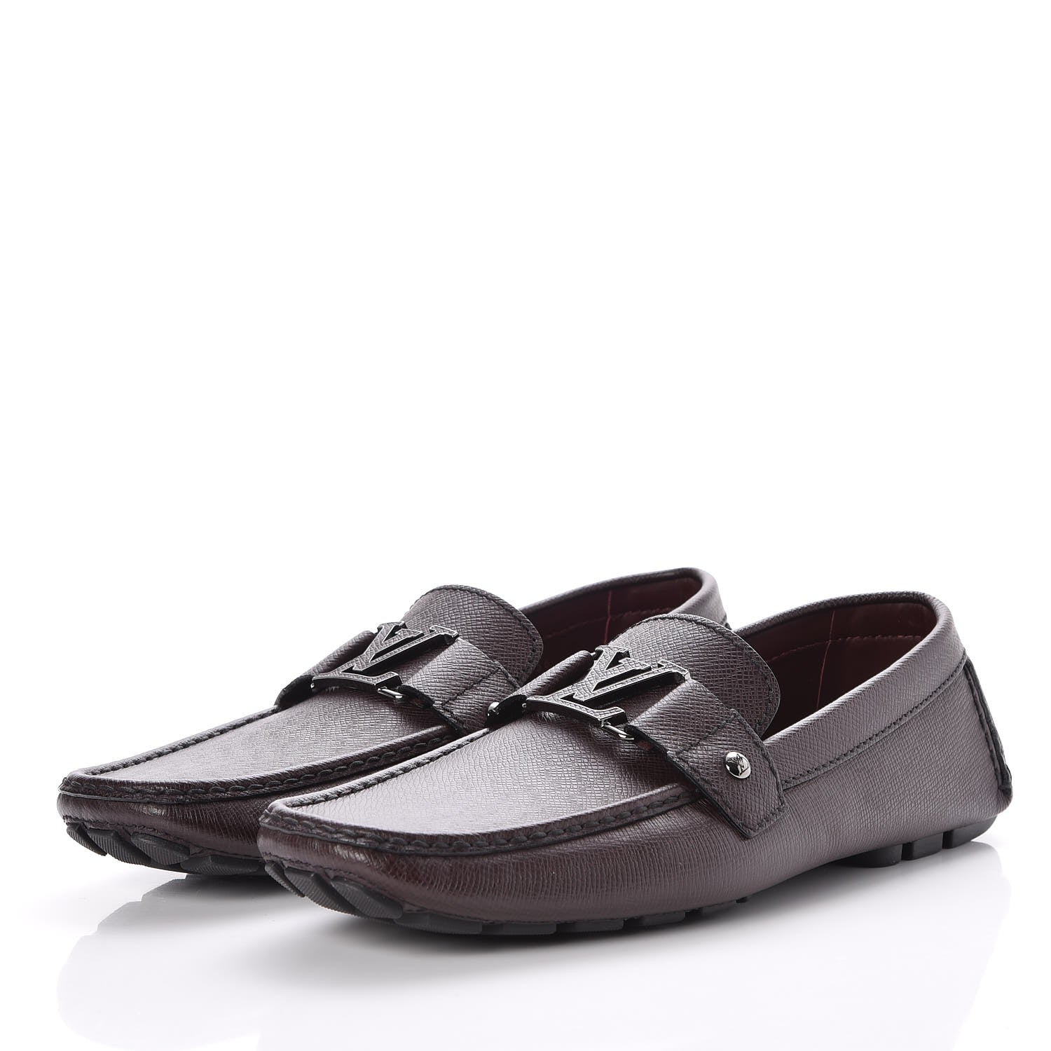 Louis Vuitton Taiga Monte Carlo Moccasin Loafers 9.5 Grizzli 3 of 9