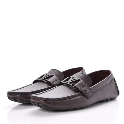 Louis Vuitton Taiga Monte Carlo Moccasin Loafers 9.5 Grizzli 3 of 9