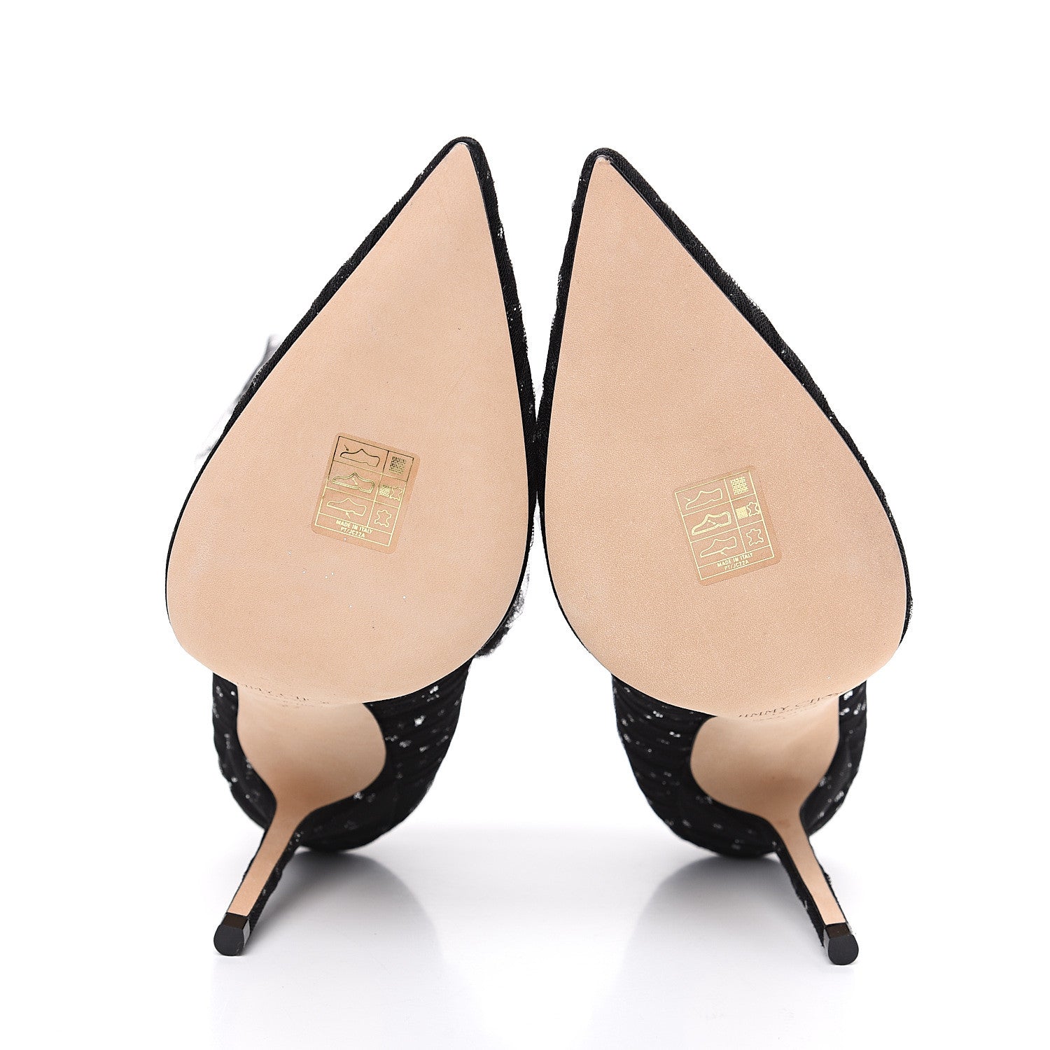 Jimmy Choo Suede Tulle Lavish 100 Pumps 37 Black Silver 5 of 7