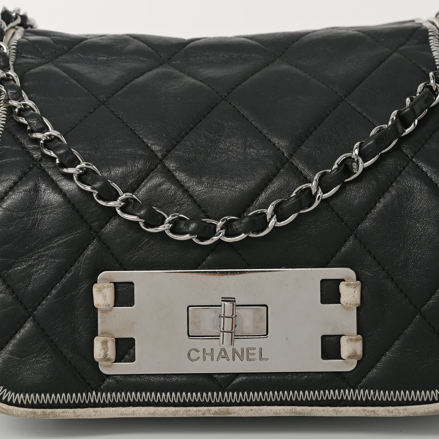 Chanel Lambskin Quilted East West Accordion Flap Black 8 of 14