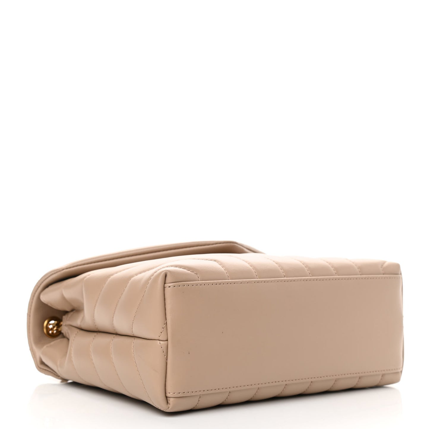 Calfskin Y Quilted Monogram Small Loulou Chain Satchel Dark Beige