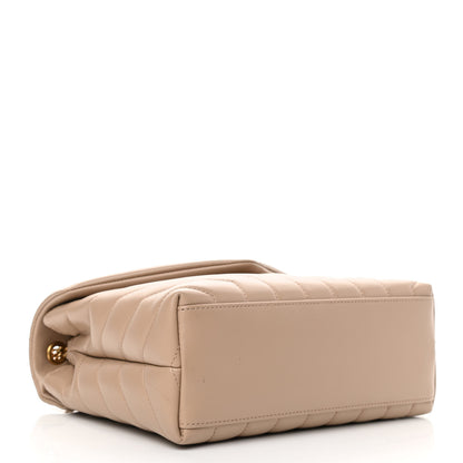 Saint Laurent Calfskin Y Quilted Monogram Small Loulou Chain Satchel Dark Beige 4 of 11