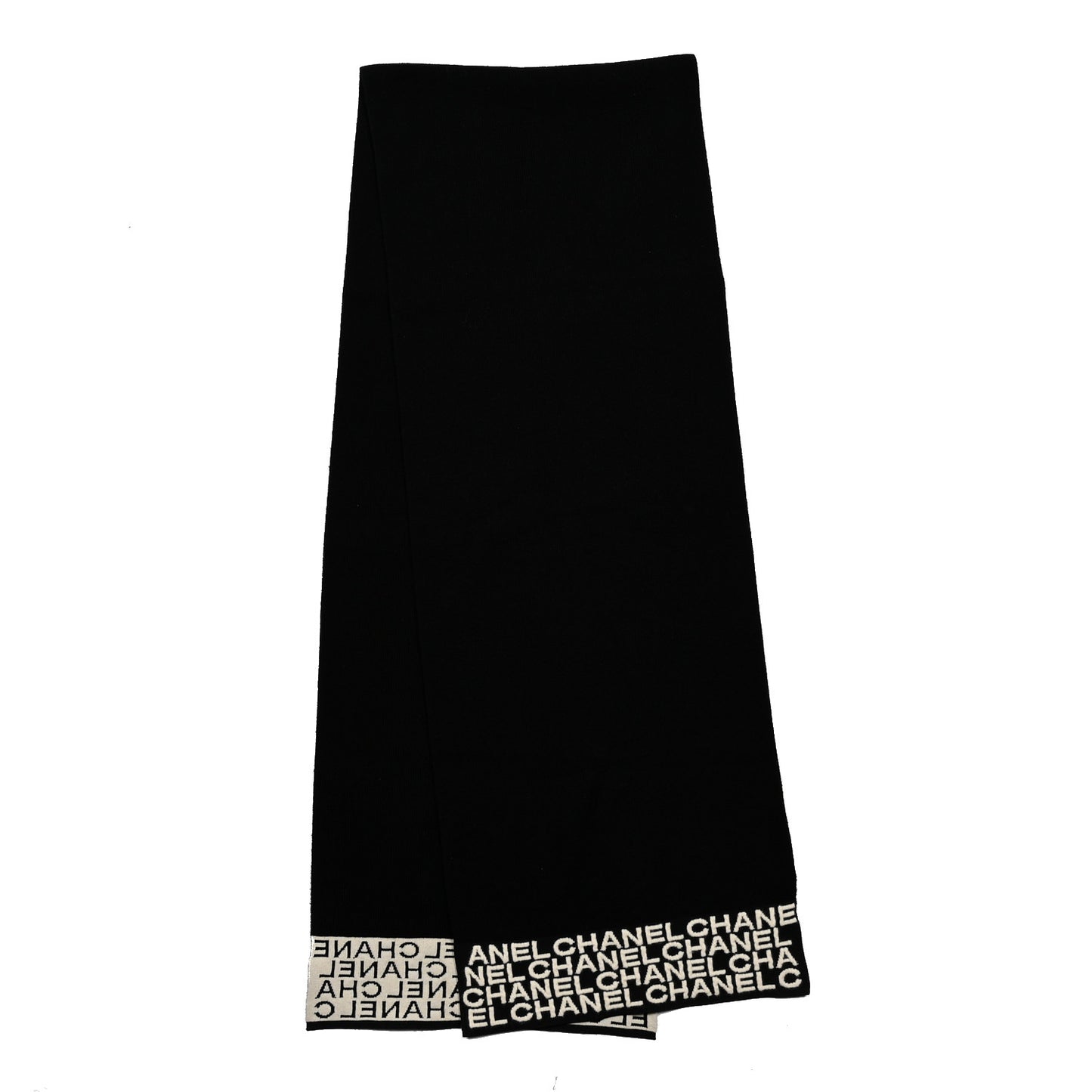 Cashmere Logo Scarf Black White