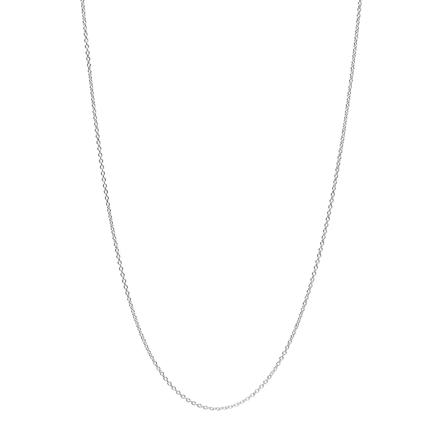 18K White Gold Chain Necklace 18"