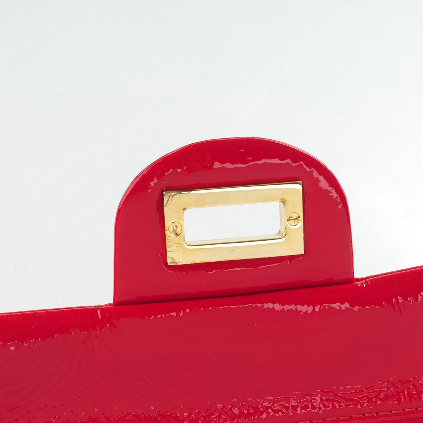 Crackled Patent Calfskin Puzzle 2.55 Reissue East West Flap Red