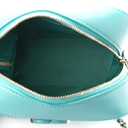 Chanel Calfskin Stitched Enamel CC Camera Case Bag Green 5 of 9