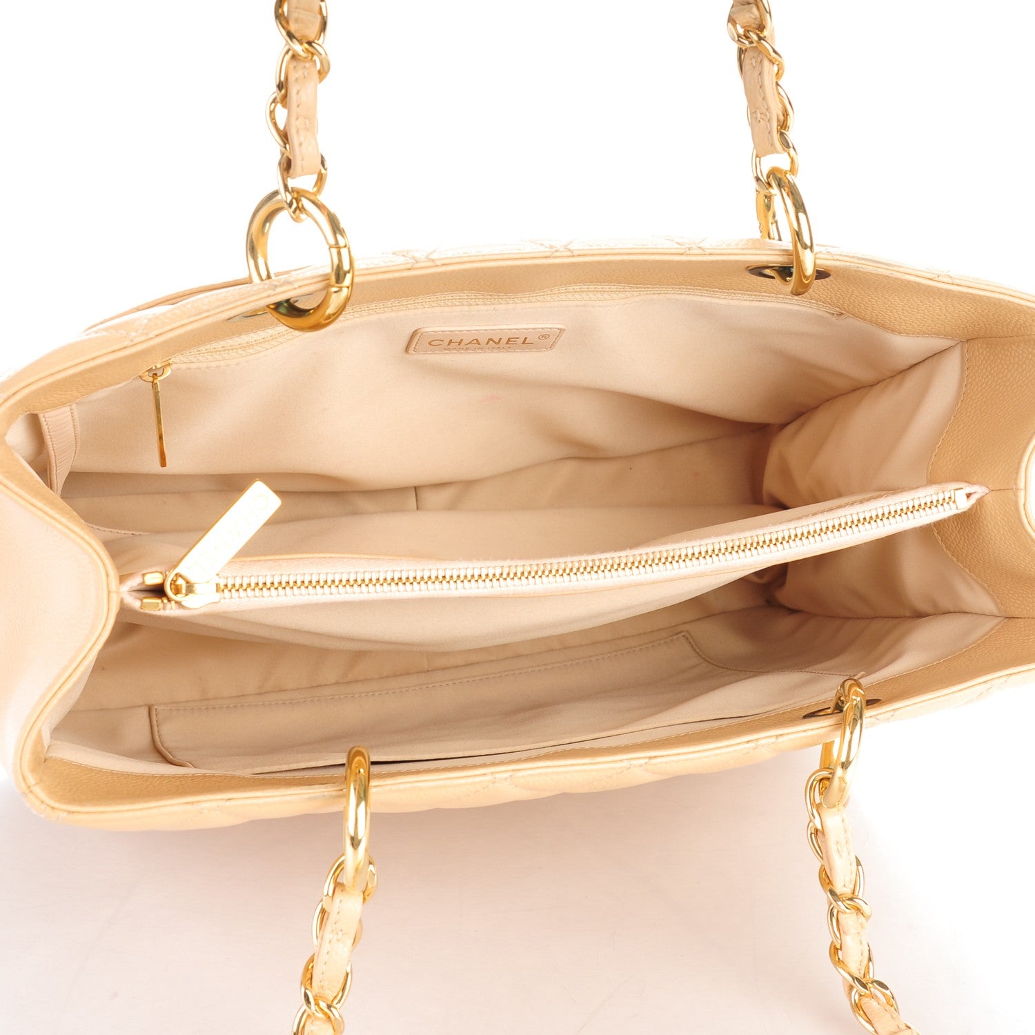 Chanel Caviar Quilted Grand Shopping Tote GST Beige Clair 5 of 10