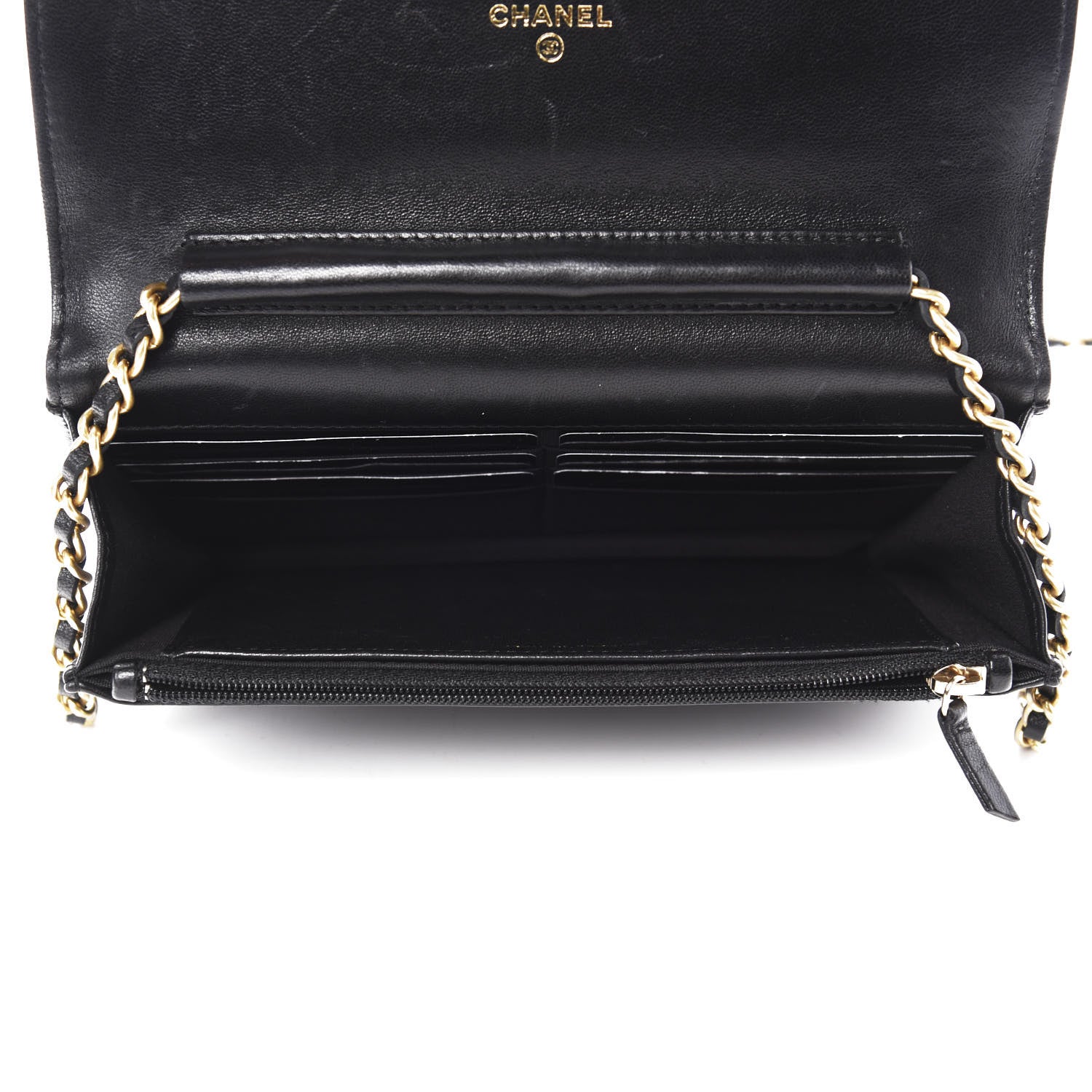 Chanel Lambskin Quilted Boy Wallet On Chain WOC Black 5 of 13