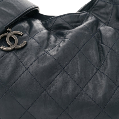 Chanel Calfskin Coco Pleats Hobo Dark Blue 8 of 11