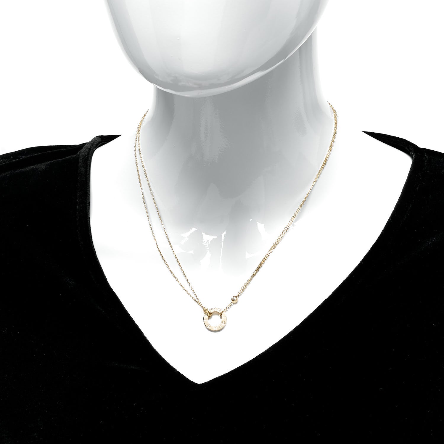 Cartier 18K Yellow Gold 2 Diamond LOVE Necklace 2 of 5