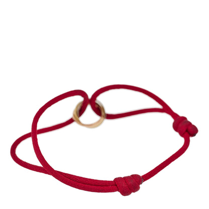 Cartier 18K Pink Yellow White Gold Trinity Cord Bracelet Red 2 of 7