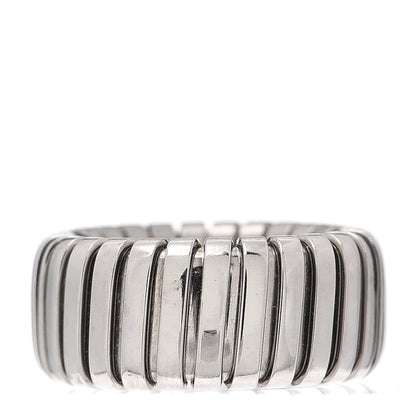 Bulgari 18K White Gold Tubogas Band Ring 52 6 3 of 5
