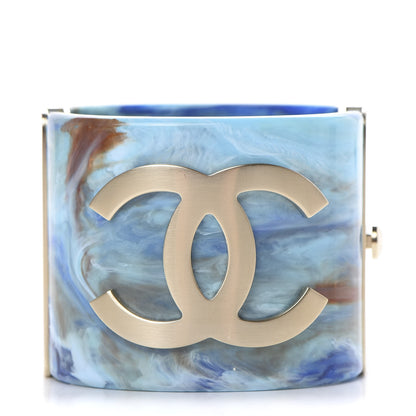 Chanel Resin CC Cuff Blue Multicolor 1 of 5