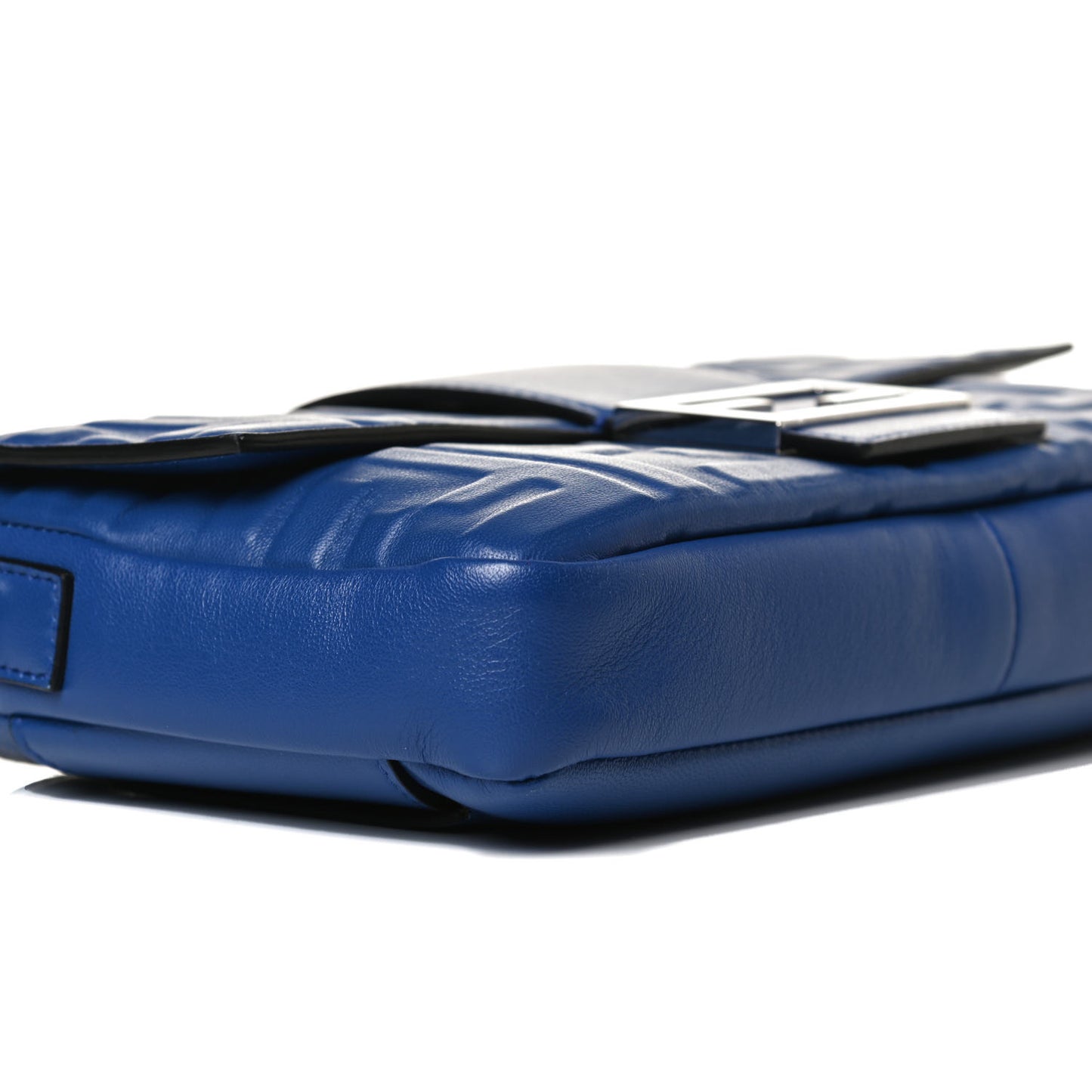 Nappa FF 1974 Embossed Belt Baguette Bag Blue Neon