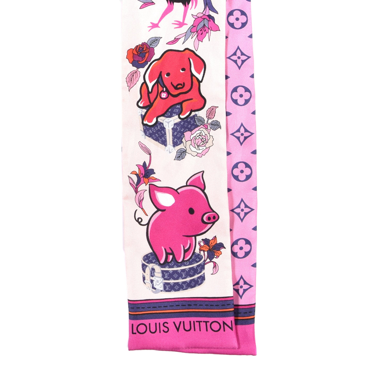 Silk Monogram Superstition Bandeau Rose
