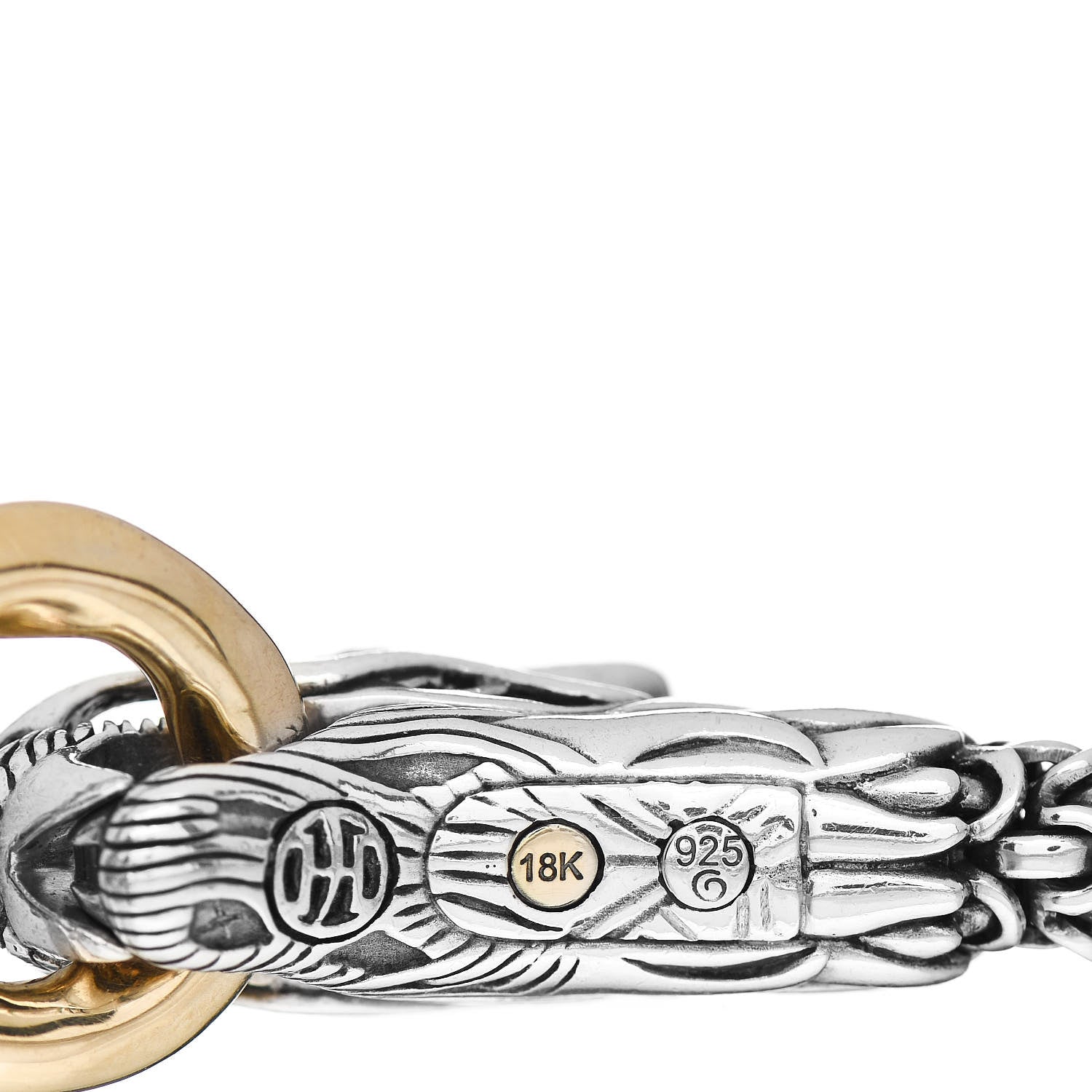 John Hardy Sterling Silver 18K Yellow Gold 6mm Naga Dragon Bracelet 4 of 4