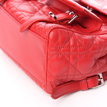 Christian Dior Lambskin Cannage Small Stardust Backpack Red 8 of 9
