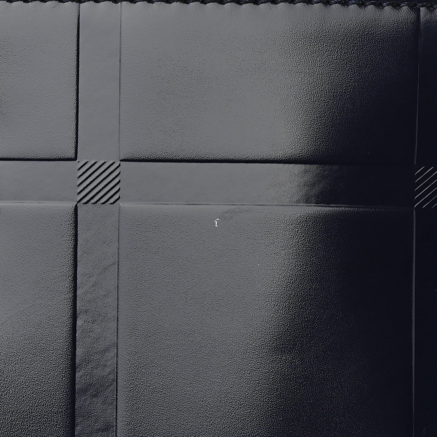 Patent Calfskin Denny Check Embossed Tote Charcoal Blue