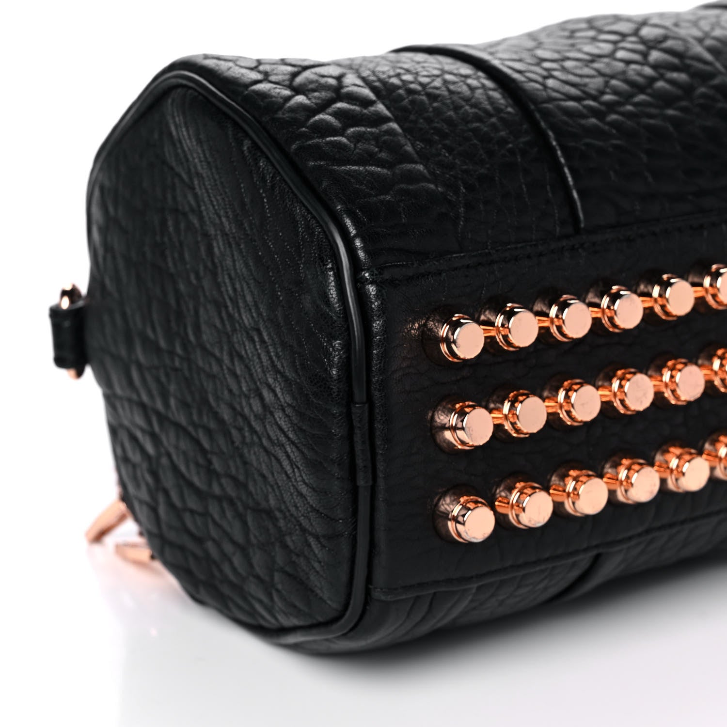 Alexander Wang Pebbled Lambskin Mini Rockie Black Rose Gold Hardware 9 of 10