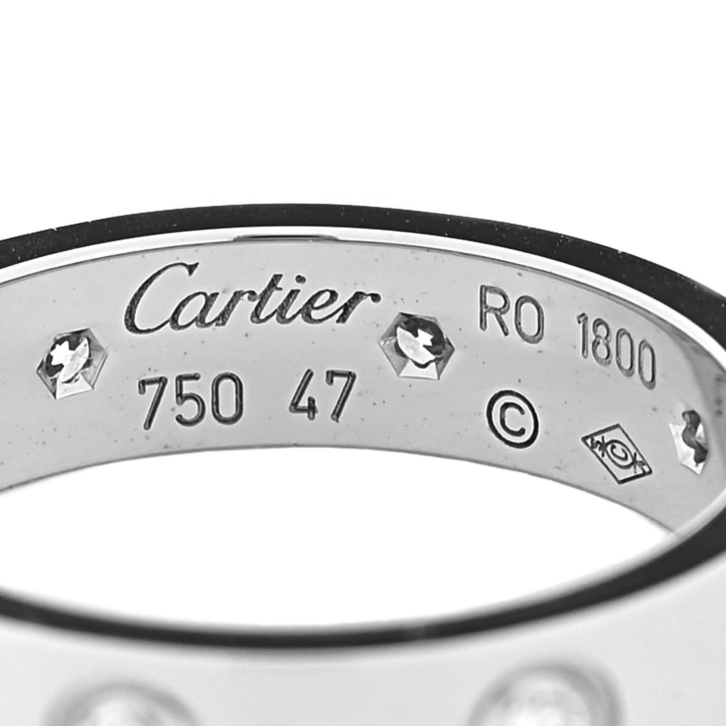 18K White Gold 8 Diamond 4mm Wedding Band LOVE Ring 47 4