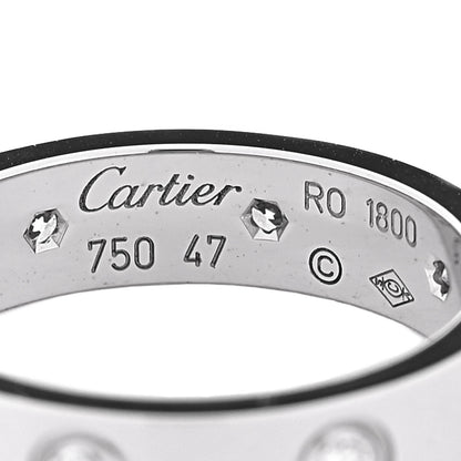 Cartier 18K White Gold 8 Diamond 4mm Wedding Band LOVE Ring 47 4 4 of 4