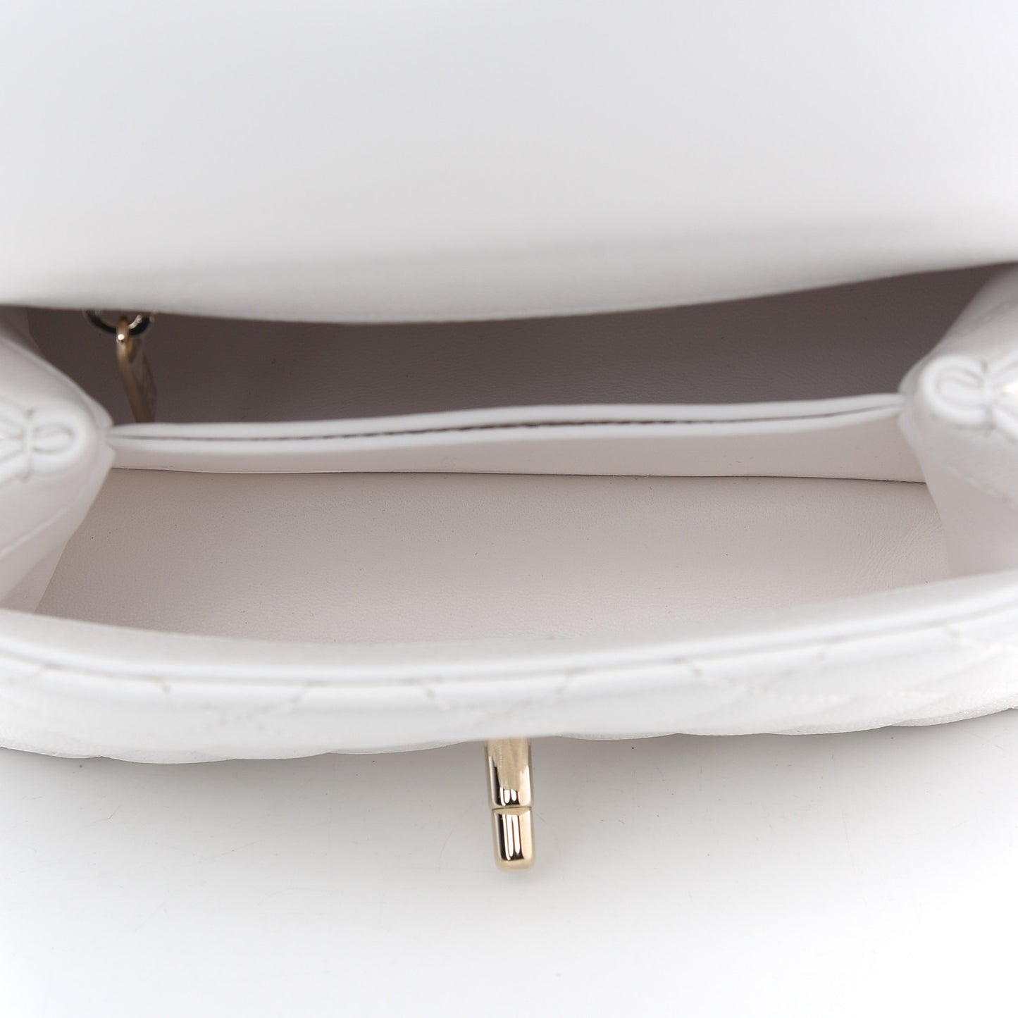 Caviar Quilted Extra Mini Coco Handle Flap White