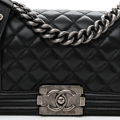 Chanel Lambskin Quilted Small Boy Flap Black 8 of 10