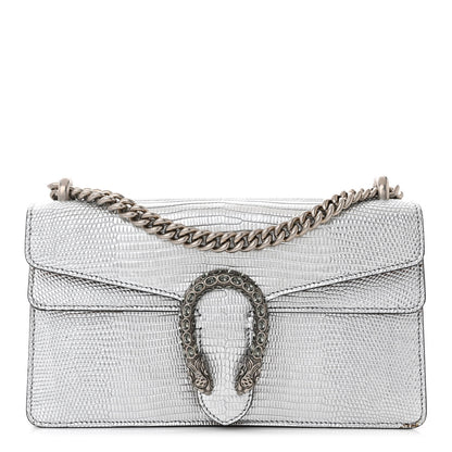 Gucci Lizard Crystal Small Dionysus Shoulder Bag Silver 1 of 12