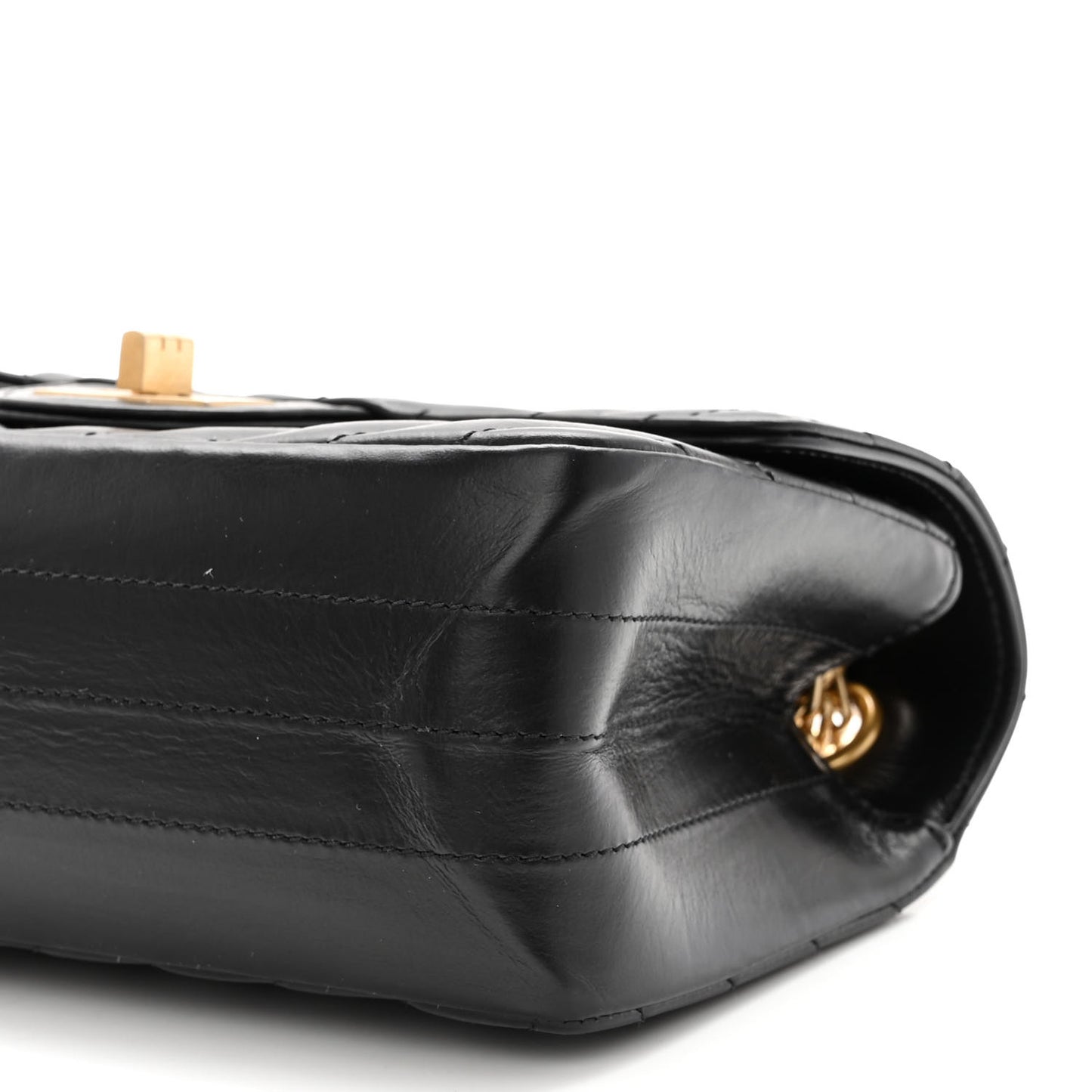 Aged Calfskin Chevron Quilted 2.55 Reissue Mini Flap Black