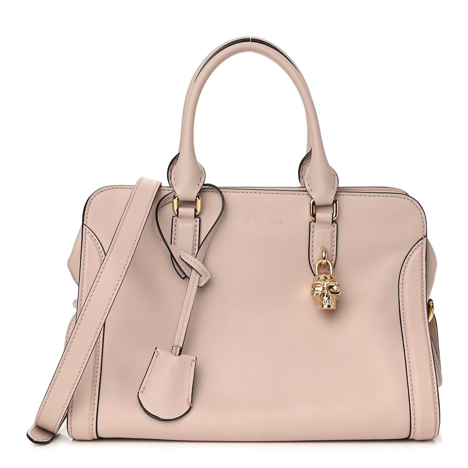 Alexander McQueen Calfskin Small Skull Padlock Zip Around Tote Teint 1 of 10