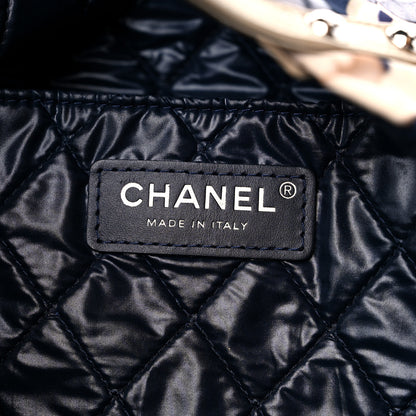 Chanel Nylon Cat Emoticon Tote Navy Gold 6 of 10