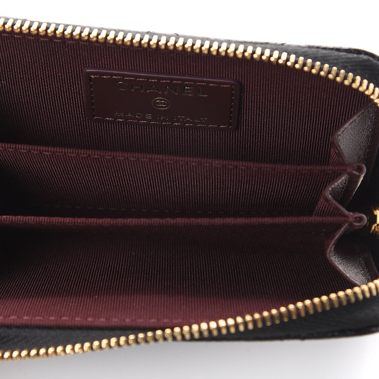 Caviar Quilted Zip Coin Purse Black