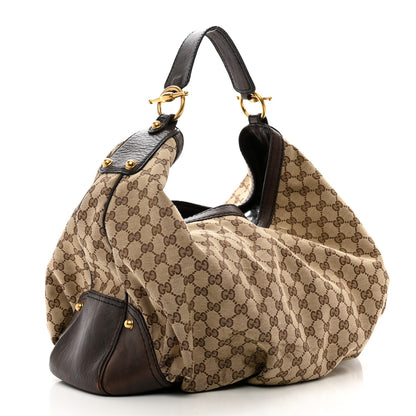 Gucci Monogram Large Jockey Hobo Dark Brown 3 of 12