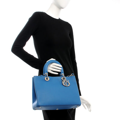 Christian Dior Calfskin Medium Diorissimo Bag Blue 2 of 9