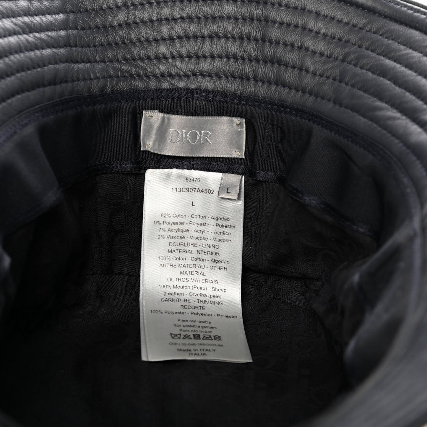 Oblique Jacquard Bucket Hat L Blue