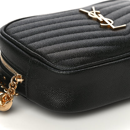 Saint Laurent Grain De Poudre Matelasse Monogram Mini Lou Camera Bag Black 9 of 13