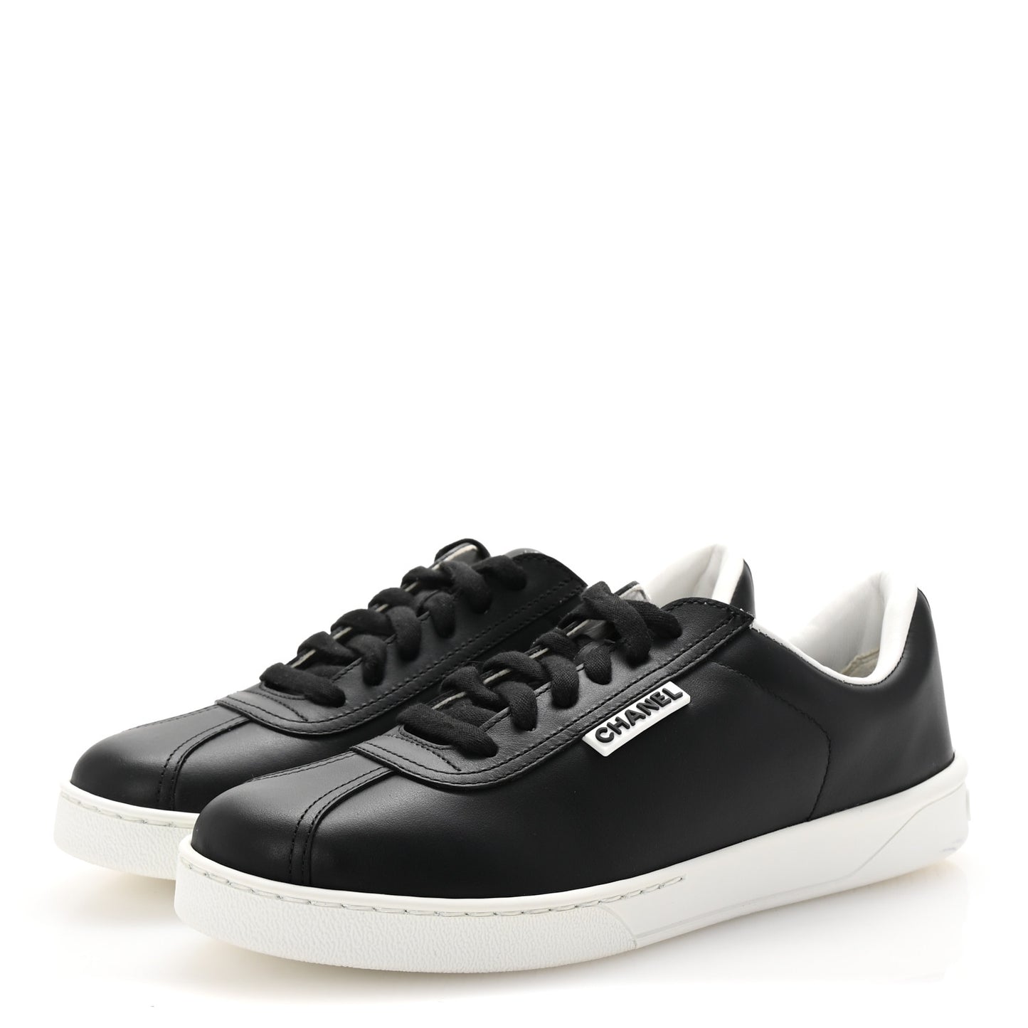 Calfskin CC Womens Sneakers 37.5 Black
