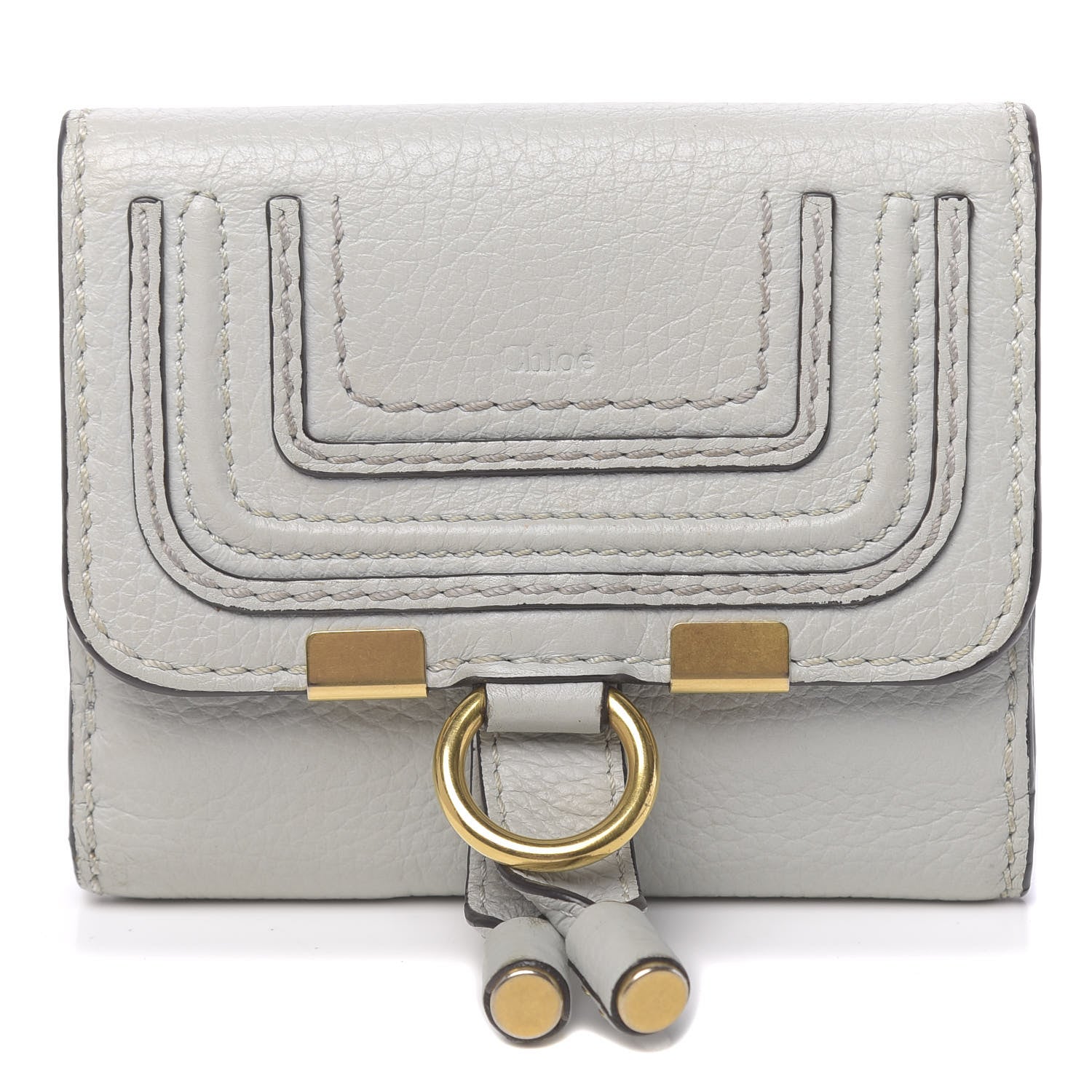 Chloe Grained Calfskin Marcie Square Wallet Atoll Blue 1 of 10