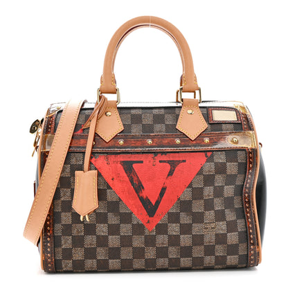 Louis Vuitton Transformed Damier Ebene Time Trunk Speedy Bandouliere 25 Black 1 of 11