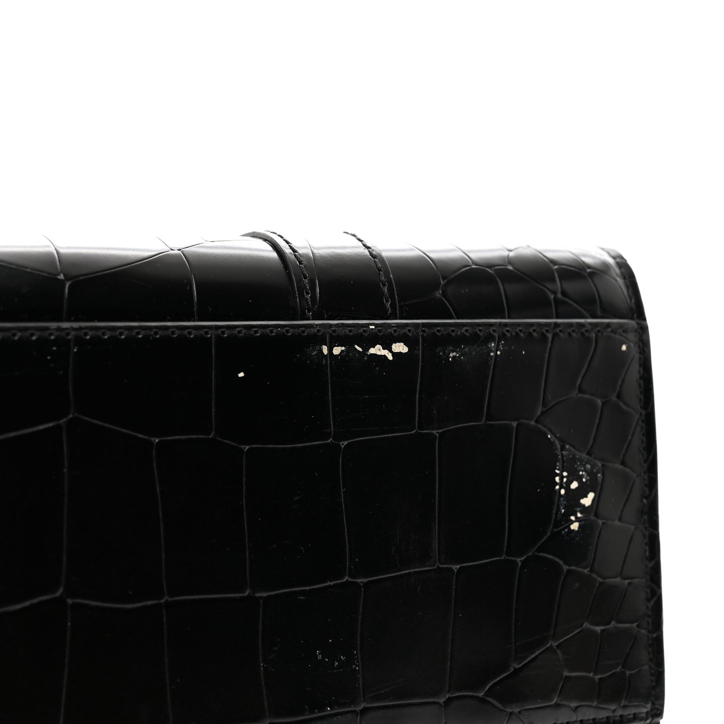 Crocodile Embossed Calfskin Bayswater Black
