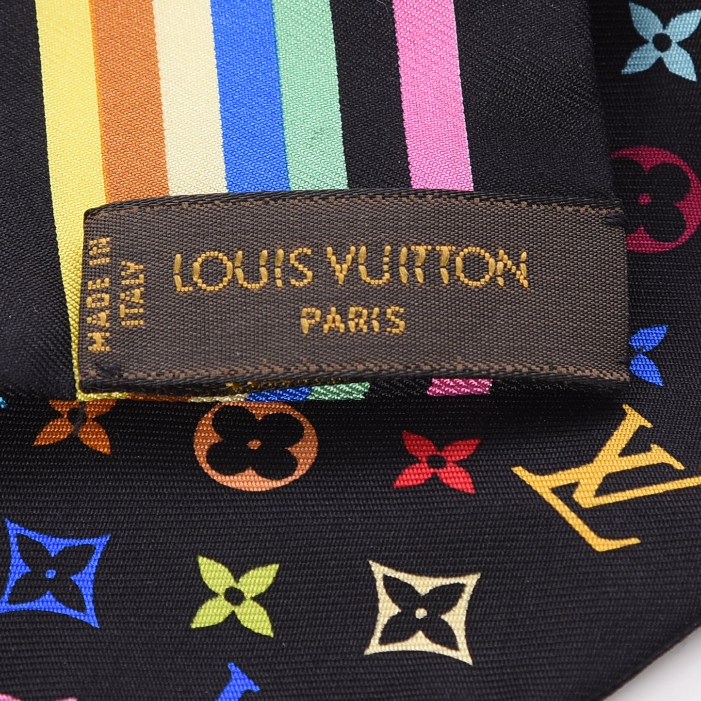 Silk Monogram Multicolor Bandeau Black