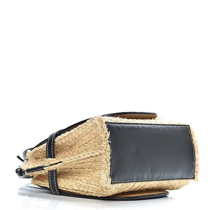 Loewe Calfskin Raffia Small Gate Tote Black 4 of 12
